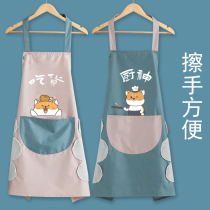 Apron female household kitchen 2023 new red cute summer thin working clothes cooking waist waist and oil resistance