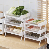 Kitchen vegetable preparation artifact multifunctional vegetable storage rack multi-layer hot pot side dish dish dish plate shelf