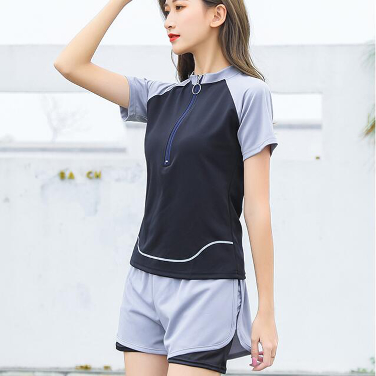 Conservative swimsuit female summer split two-piece sports suit slim 2020 New Tide insert Korean yoga suit