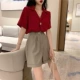 Phong cách nước ngoài mới của phụ nữ quần ống rộng chân phù hợp với phụ nữ hai mảnh phù hợp với cô gái rất cổ tích khí chất trẻ em mùa hè - váy đầm