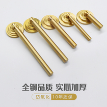 Pure Copper Handle New Chinese Solid Wood Furniture Golden Light Lavish Wardrobe Door Drawer Nordic Single Hole Pendant Brass Handle