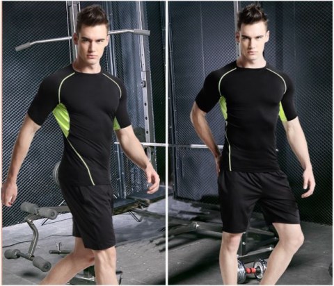 Chạy bộ quần áo thể thao nam phù hợp với quần bó sát mồ hôi cao và thấm khô nhanh ba hoặc năm bộ quần zumba