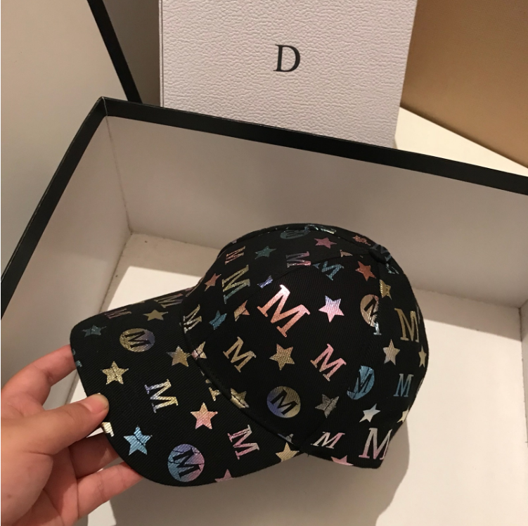 New Japanese graffiti letter baseball cap for women, versatile for both men and women, curved brim sun hat, casual and fashionable baseball cap detail image 6