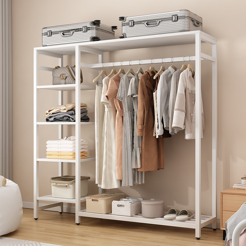 Clothes Rack, Floor-Standing Bedroom Clothes Rack, Dust-Proof, Multi-Functional Vertical Wardrobe, Household Storage Shoe Rack Cabinet, Integrated Coat Rack