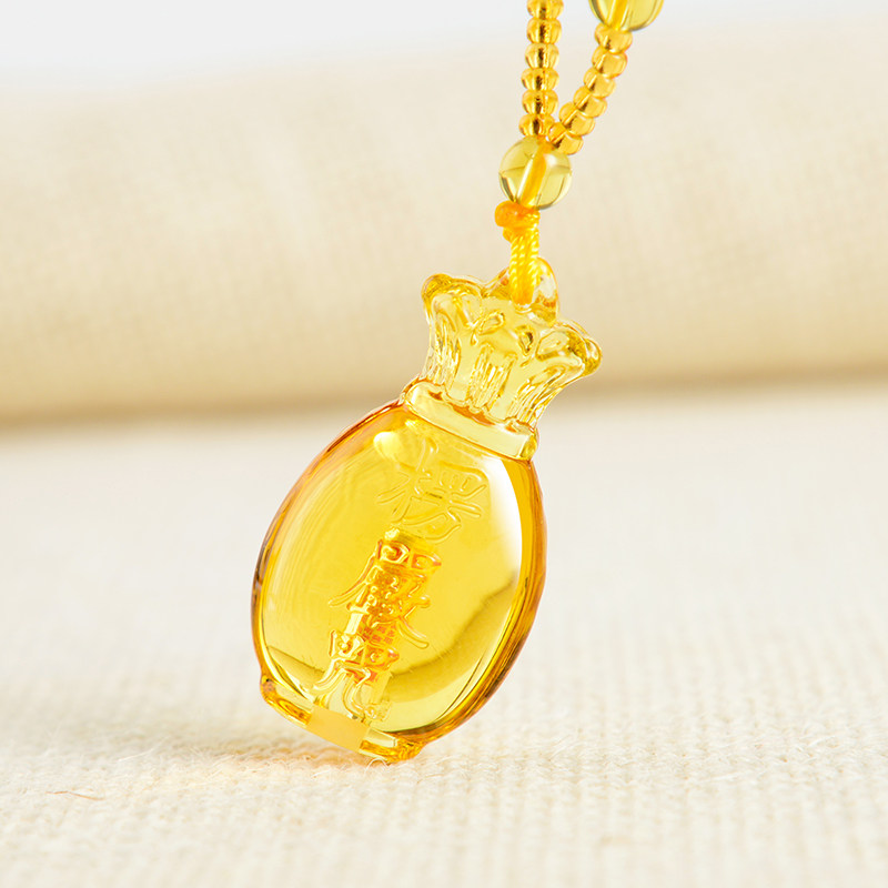 Crystal Glazed Lenght Pendant Pendant Hyacinth Bottle Vase Pendant for men and women Ornaments Retro National Wind Necklace Pendant