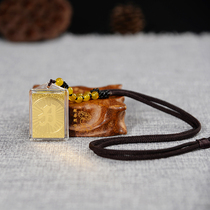 Lenght Mantra Necklace Pendant with Yellow Manau Pearl Six Words The Pendant Pendant for Men and Women National Wind Ornaments