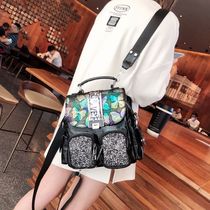 Backpack 2022 new ins fashion fashion versatile foreign three-purpose casual backpack womens single shoulder cross-body bag genuine leather