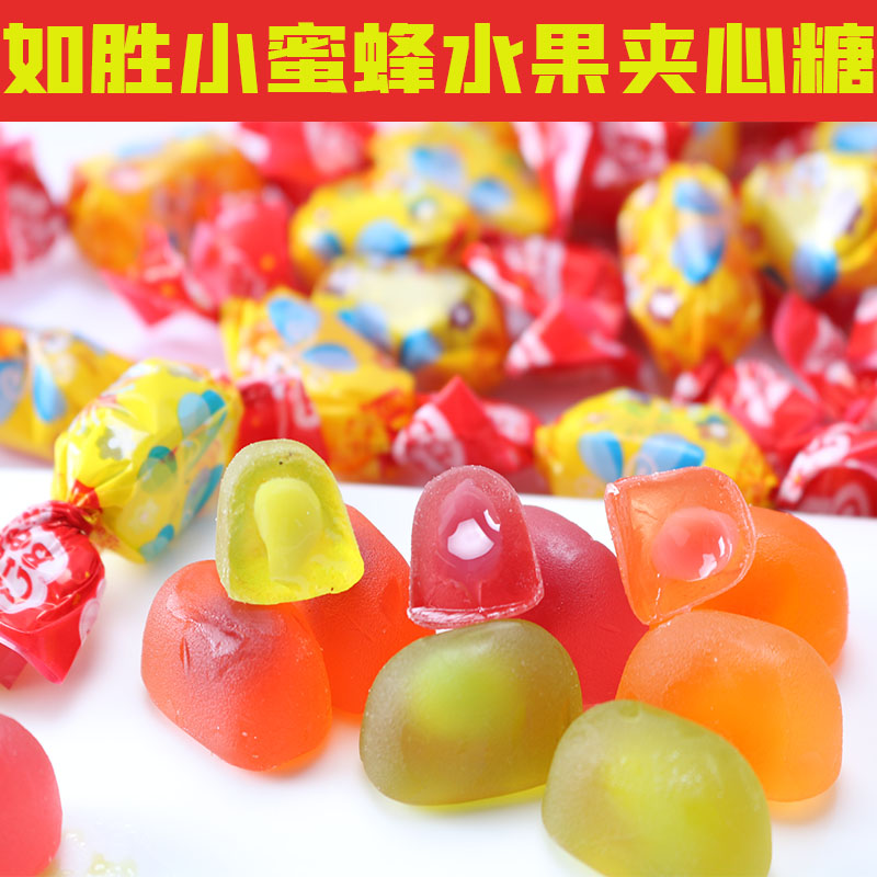 Russia imports Rusheng little bee multi-flavor mixed juice sandwich fudge fruit-flavored assorted candy