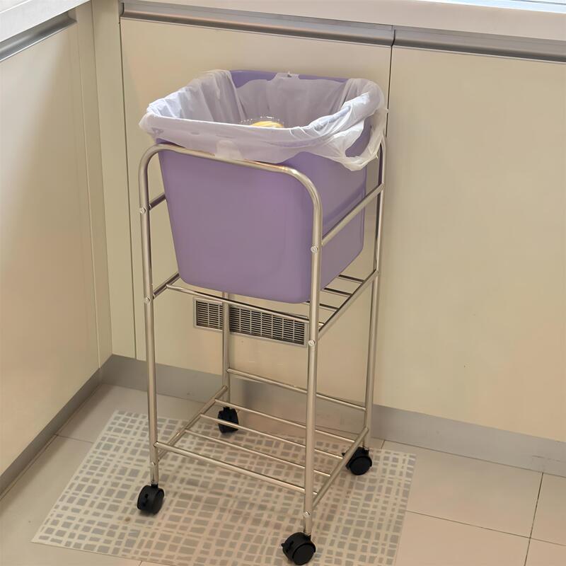 【Kitchen Essentials】Stainless Steel Trash Can with Elevated Stand, Movable, No Need to Bend Over, Homemade Trash Bin for Home Use 【Kitchen Essentials】Stainless Steel Trash Can with Elevated Stand, Movable, No Need to Bend Over, Homemade Trash Bin for Home Use