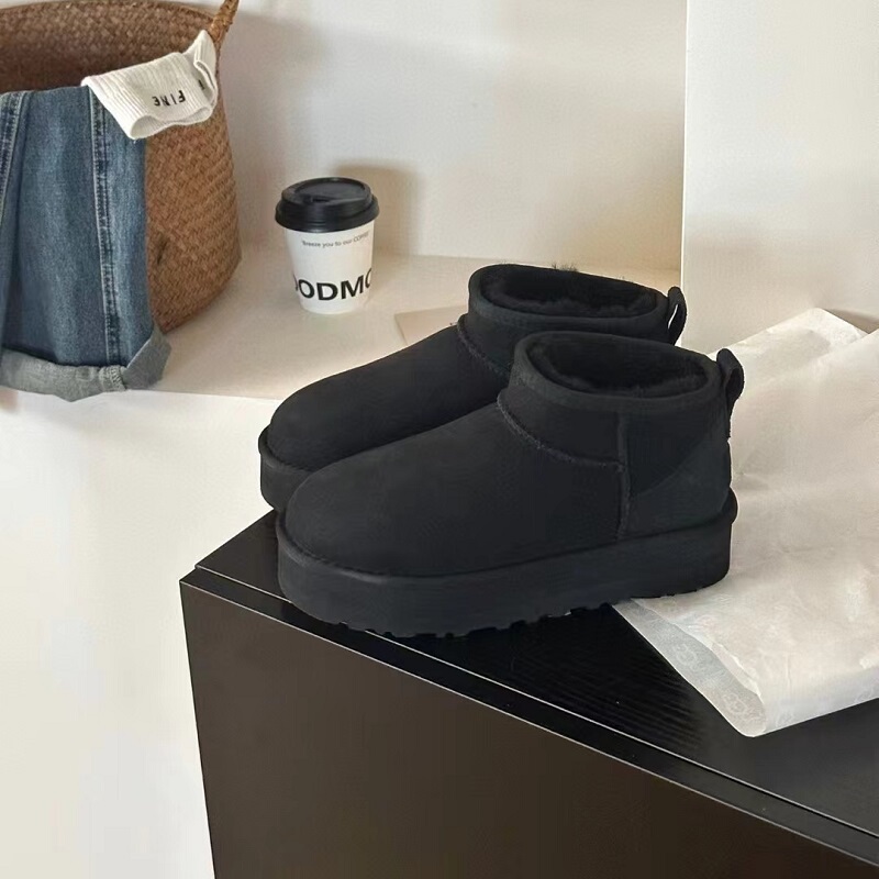 Henan Sangpo Village Snow Boots, Australian Sheepskin with Integrated Fur, Thickened and Warm, Fashionable and Versatile, Women's 2025 New Model