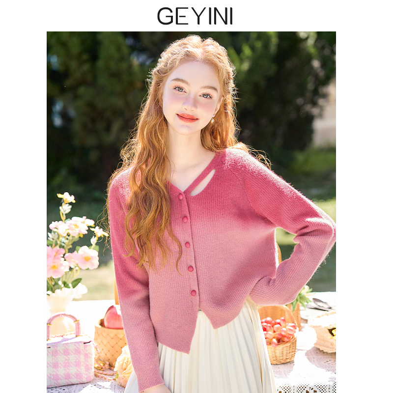 Gradient red sweet outside wearing sweater with sweatshirt for women 2024 new spring and autumn short of foreign air unique Don't make blouses-Taobao