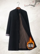 Phong cách Trung Quốc Tang phù hợp với dài đệm áo khoác mùa đông dày ấm áo gió thanh niên áo Đạo giáo áo cư sĩ quần áo Hanfu phong cách Trung Quốc
