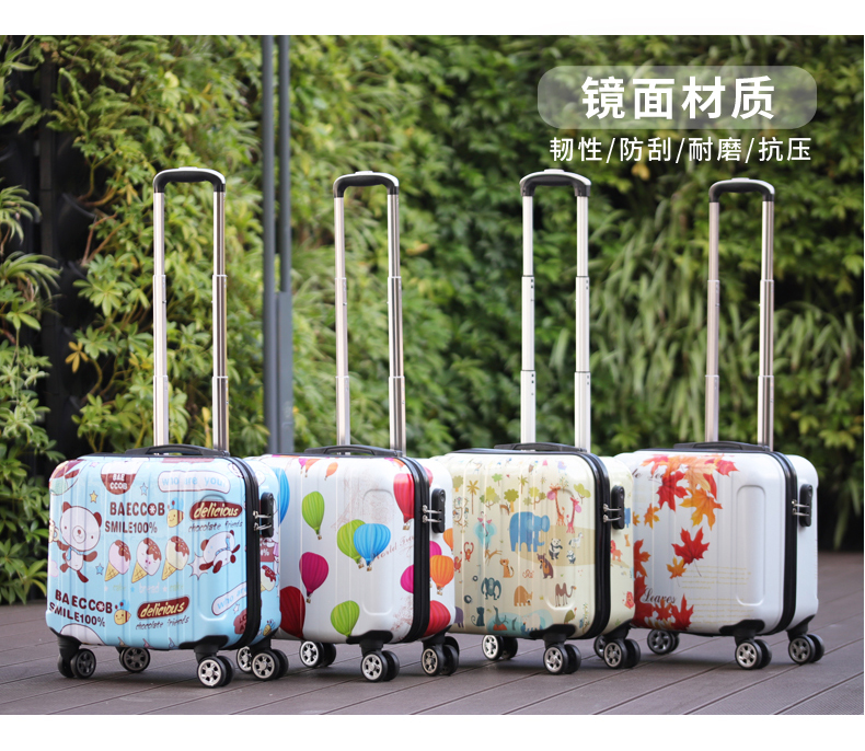 Vali du lịch nữ nhỏ 16 inch trẻ em xe đẩy trường hợp hoạt hình nội trú nam phiên bản Hàn Quốc 18 inch nhỏ vali tươi hành lý - Va li giá vali kéo
