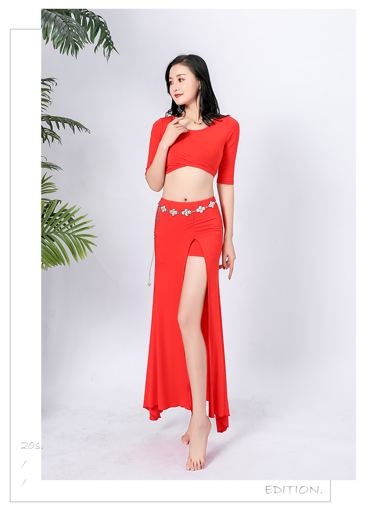 Quần áo tập múa bụng cao cấp Chaofang Modal khiêu vũ dài bắt đầu phù hợp với trang phục sân khấu - Khiêu vũ / Thể dục nhịp điệu / Thể dục dụng cụ giày múa ballet mũi cứng