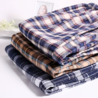 Chất liệu cotton kẻ sọc lỏng lẻo trong quần ngủ cotton XL dành cho người cao tuổi Mùa xuân và mùa thu cotton dày nam dài quần lửng nam