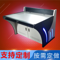 Monitor console console Luxury Platform Command Center Dispatch Desk Spot TV Wall Enclosure Podcast Table