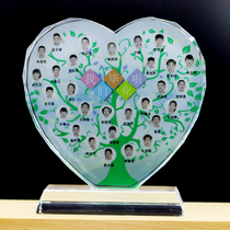 Round crystal iceberg trophy medal ornaments graduation souvenir custom ceramic photo trophy crystal authorization plate