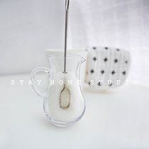 stay home Japanese minimalist 316 stainless steel long handle honeycomb sponge replaceable wash cup brush milk bottle brush pot brush