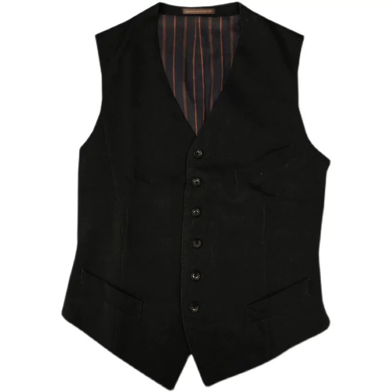 Yamamoto style dark vest, same vest for men and women, Yohj moonlight beauty vest, trendy brand V-neck vest