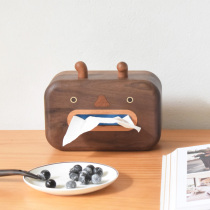 The Mountain Sheer) Large Mouth Tissue Box Solid Wood Home Living Room Paper Draw Box Creativity Cute Crammy