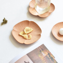 The Mountain Sheer) Floppy disc original handmade wooden snacks Decorative Plate Creative Cup Mat Day Style Floral Trays Tea Toto