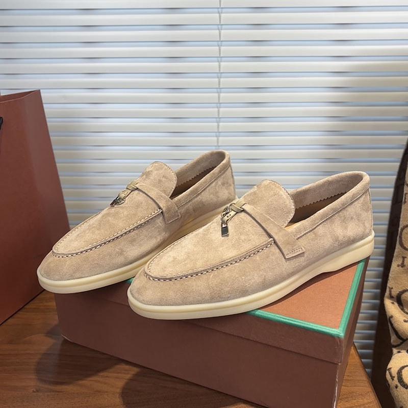 Lp High-End Genuine Leather Loafers for Men, Ultra-Soft Slip-On Suede Loafers for Women, Old Money Style British Shoes