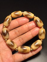 Tooth yellow to pure tiger tooth dzi beads barrel bead bracelet natural agate men and women multi-treasure string beads accessories 11*19mm