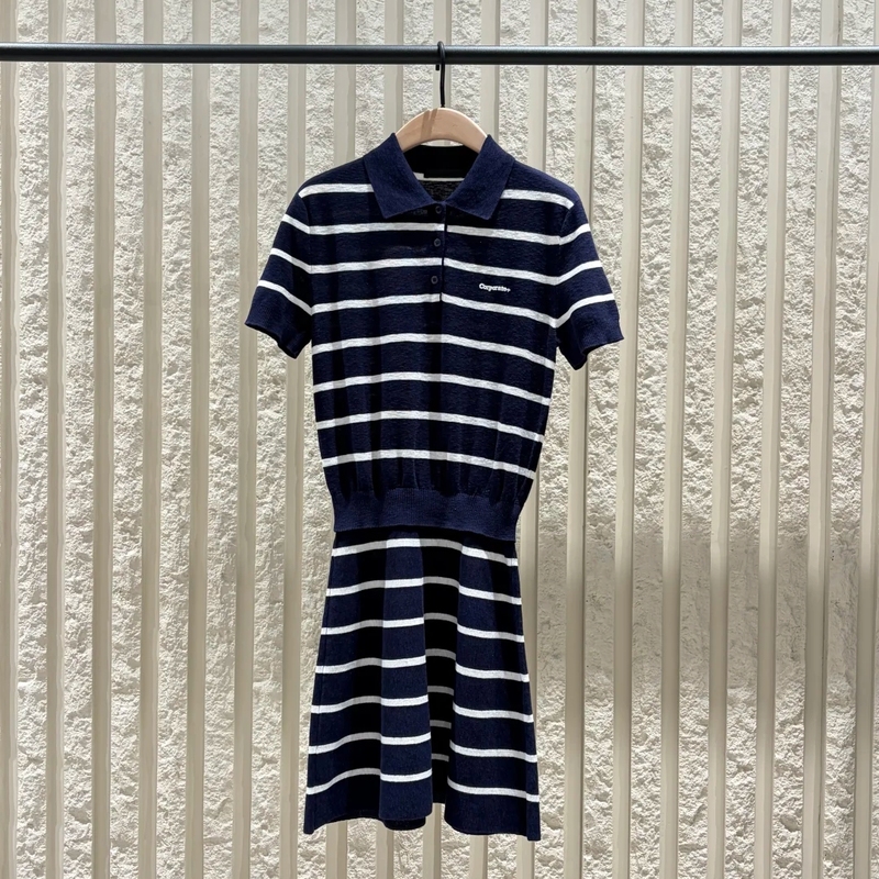 [C Series] Authentic 2026 Summer New Product Fake Two-Piece Spliced Silk Cotton Linen Dress Mbf2Drs094