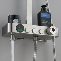 304 stainless steel intelligent thermostatic button digital display temperature control wire drawing booster shower shower set