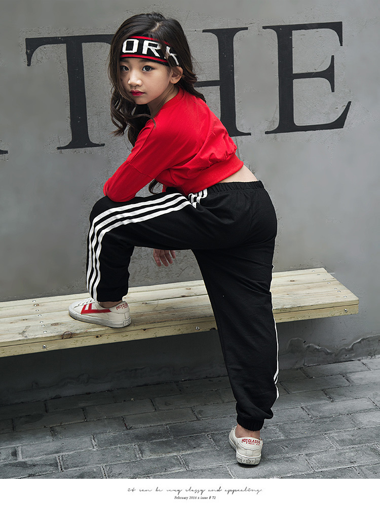 Trang phục khiêu vũ nhạc jazz cho trẻ em Trang phục khiêu vũ đường phố của phụ nữ Áo dài tay hip-hop thời trang bé gái