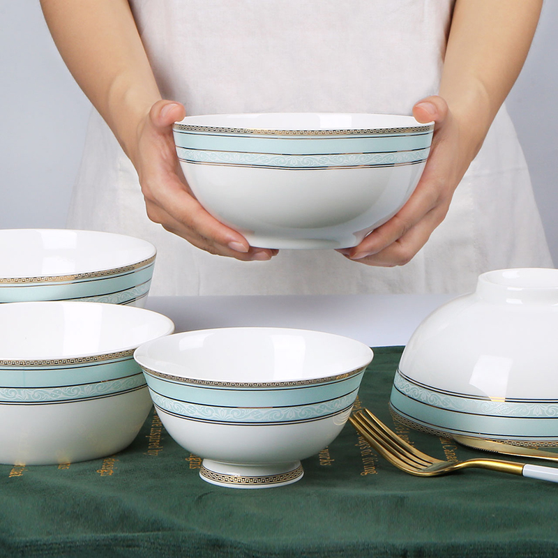 Poixuan Jingdezhen European-style cutlery sets ceramic dishes Dishes Dishes dishes Dishes Bone China porcelain rice bowls Home Yuqing