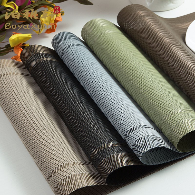 Po Yaxuan 4 European Western placemats insulated table mats washable tableware PVC non-slip placemats