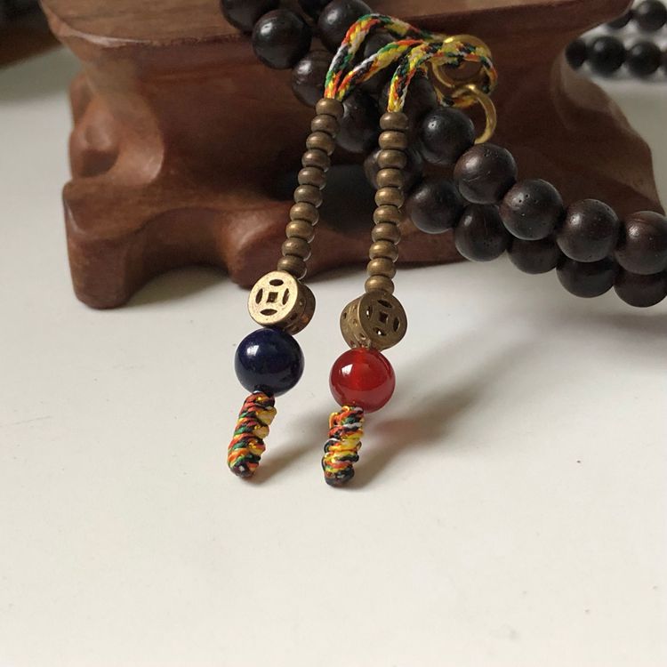 Retro Brass Accessories Colorful Lotus pendant necklace side hanging DIY ornament Wen playing handstring accessories Accessories Woman small midsize