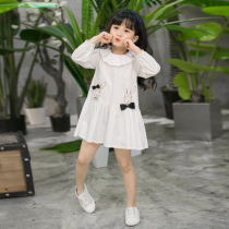 018 Spring autumn new girl long sleeve dress doll collar Korean boy dress danso girl princess dress white cotton