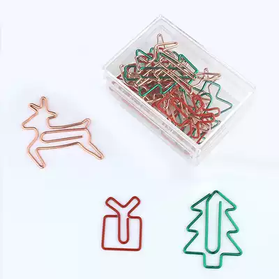 Christmas tree gift clip needle special-shaped rose gold return needle multifunctional Korean bookmarks cute clip creative