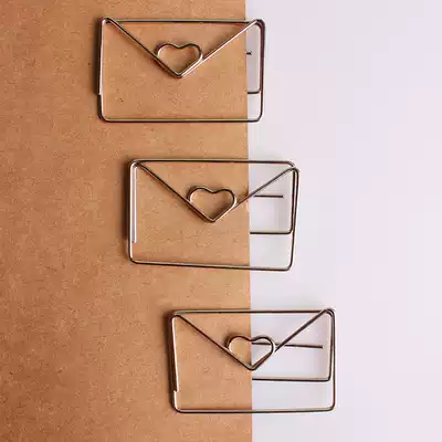 Silver Envelope Needle Creative Card Holder Cute Shape Popper Metal Pinch Custom Bookmark