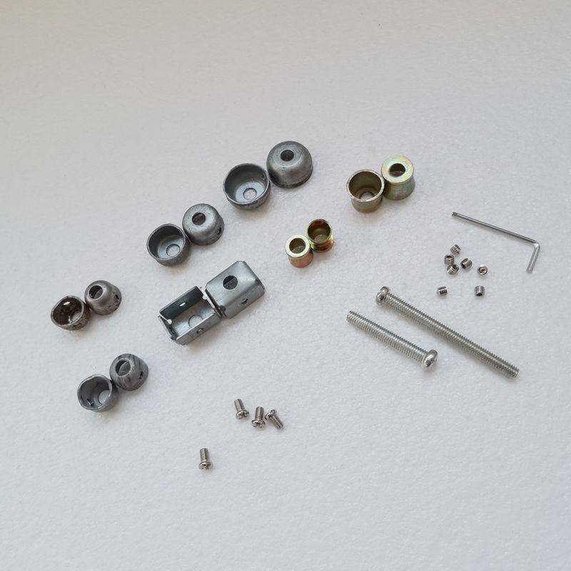 Handle accessories square tube round tube glass door handle inner card bowl stainless steel duck tongue horseshoe foot connection parts screws