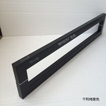 Glass door pull hands black square tube stainless steel baked dumb black ktv cabin door wooden door 1 5 m iron door large handle