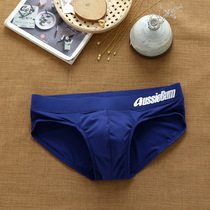 Mens triangular underpants Milk silk Low waist elastic moisture absorption perspiration U convex stereo sack Tide Cards Aussiebum