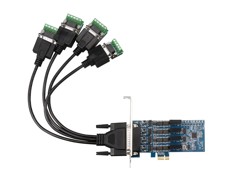 Кабель/разъем/конвертер diewu 工业级 pcie2口4口 rs485/422光电隔离串口扩展卡二级防雷
