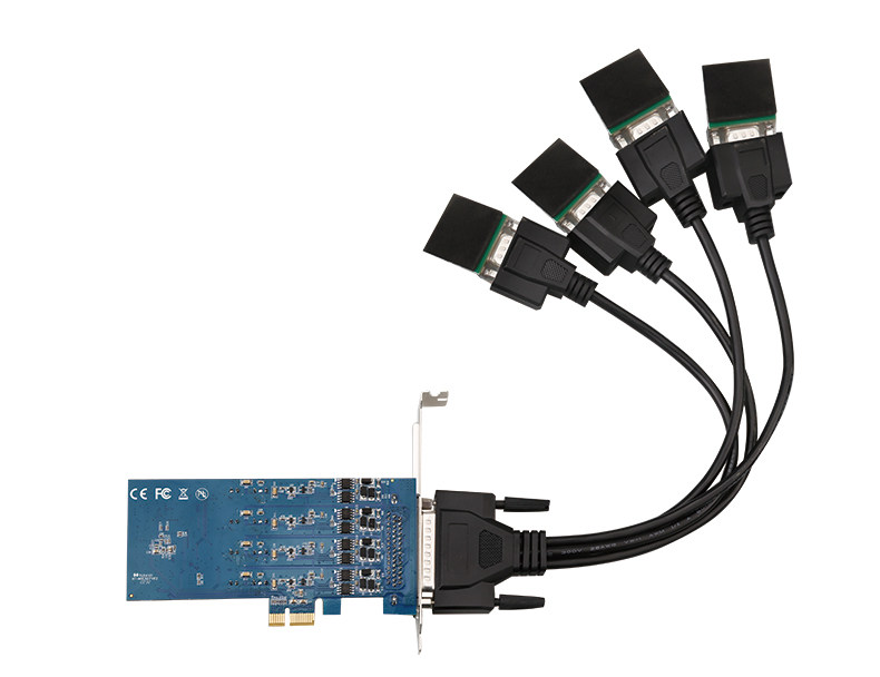 Кабель/разъем/конвертер diewu 工业级 pcie2口4口 rs485/422光电隔离串口扩展卡二级防雷