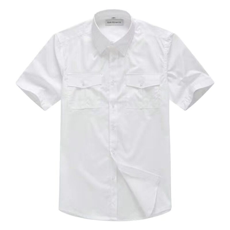 Railway 15 Series Men's and Women's White Short-Sleeved Shirts, Suitable for Business Casual and Various Workplace Settings