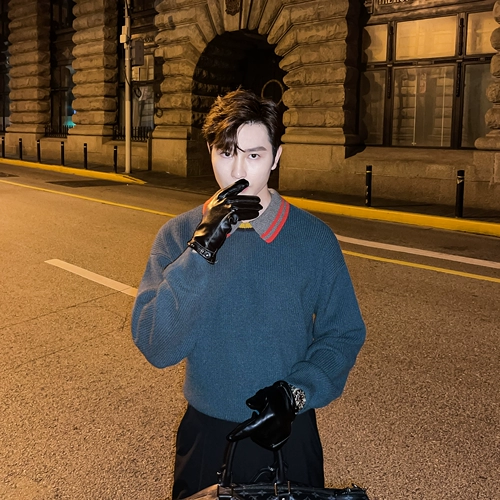 Оригинальный дизайнерский брендовый трикотажный свитер, лонгслив, в корейском стиле