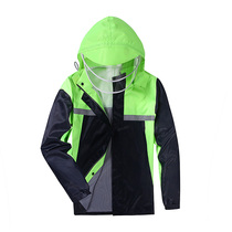 Raincoat One-piece jacket Mens short adult windproof raincoat electric car single motorcycle raincoat takeout