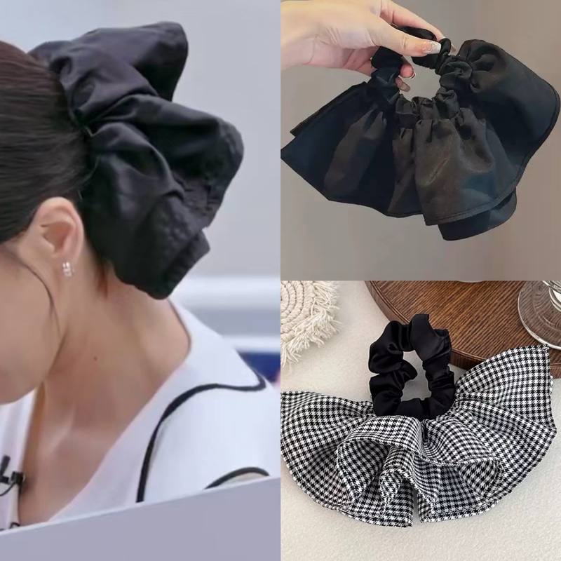 Sister Wave 7, Zeng Peici's Same Style Fan-Shaped Hair Tie, Versatile for Commuting, Black Hair Tie That Enhances Hair Volume and Makes the Face Look Smaller, Hair Accessory