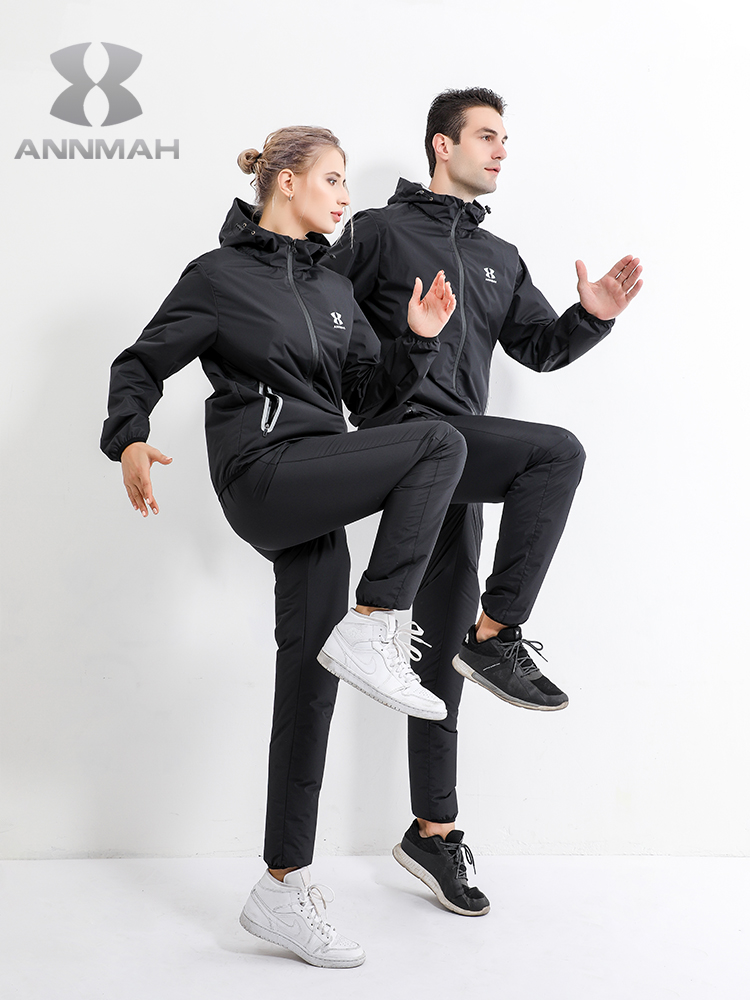 Sweat suit Women's large size down body suit Men's running sweat fitness sweat suit suit