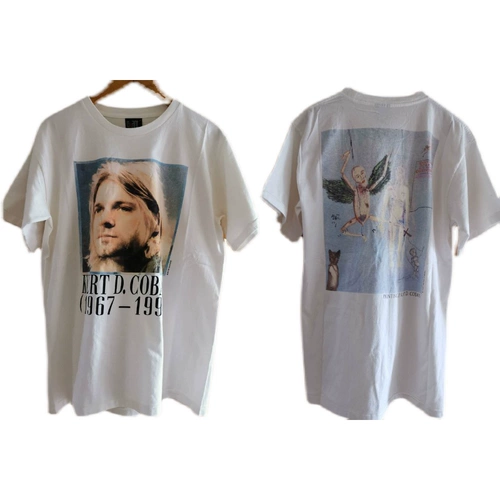 Индивидуальный VTG Retro Rock Short -sleeved Kurt Non -FearOfgod сделал старую воду, промывая воду в конце апреля