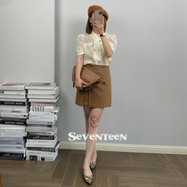 Imported upscale heather short sleeves soft and pro-skin comfort Compassionate Bubble Sleeves Foreign Air Heather Shirt Woman 2022