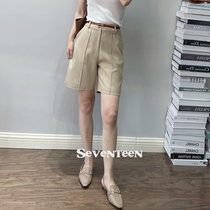 Real wearing and comfortable base Pants Display Slim Temperament Import Advanced Texture Sewn Straight Drum Pants Shorts Broadlegged Pants