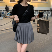 Japanese SLY high waist 100 pleats half body dress Women design feeling small crowd 2021 Spring style dress pants Thin A-word Short Skirt